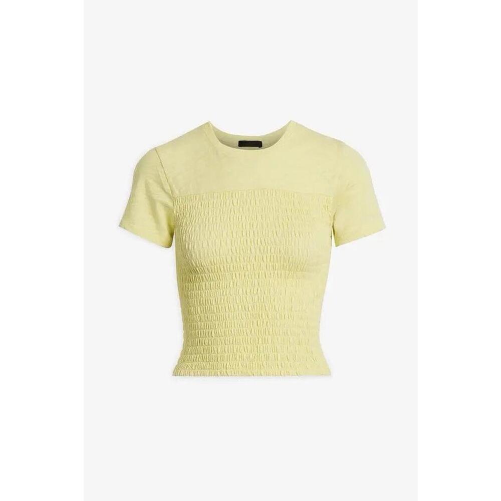 ATM ANTHONY THOMAS MELILLO Cotton-Jersey T-Shirt - Pastel Yellow Smocked Size XL
